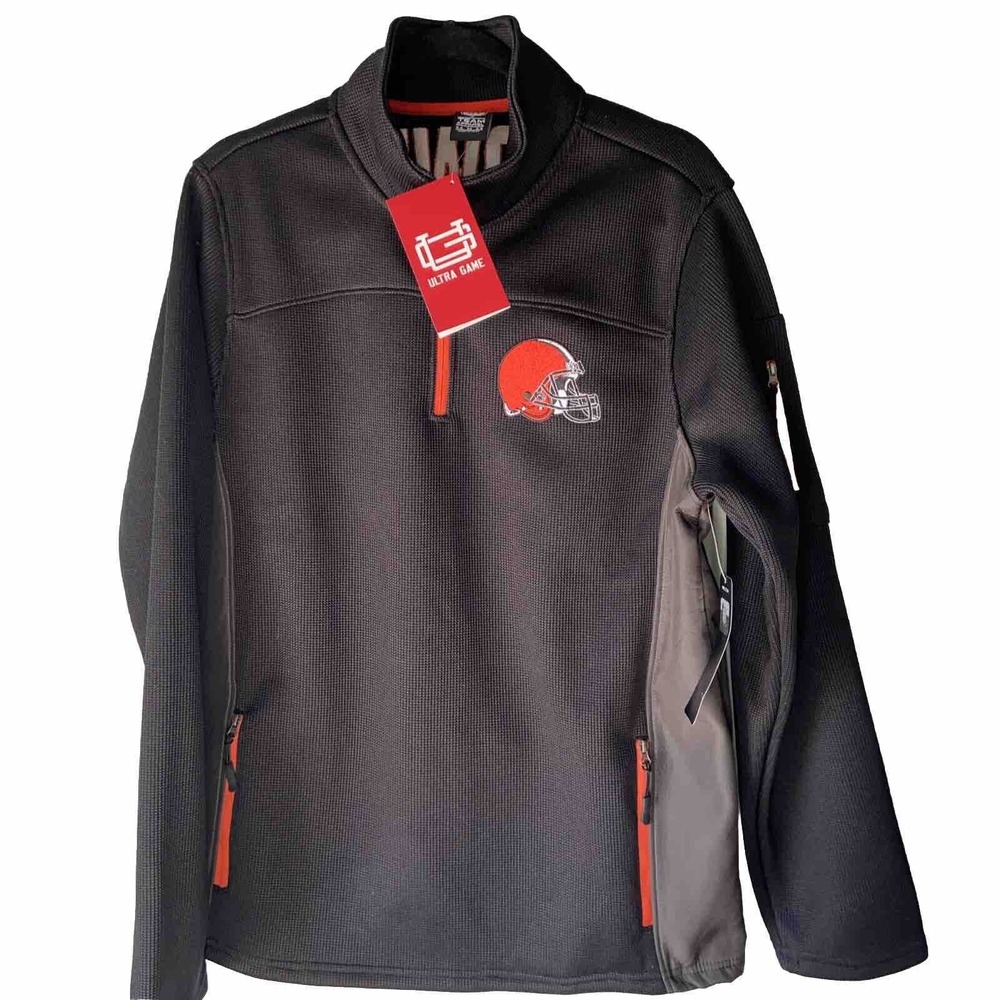 Cleveland Browns Ultra Game Jacket - Adult M - Team Apparel 1/4 Zip Hoodie NFL